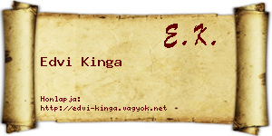Edvi Kinga névjegykártya